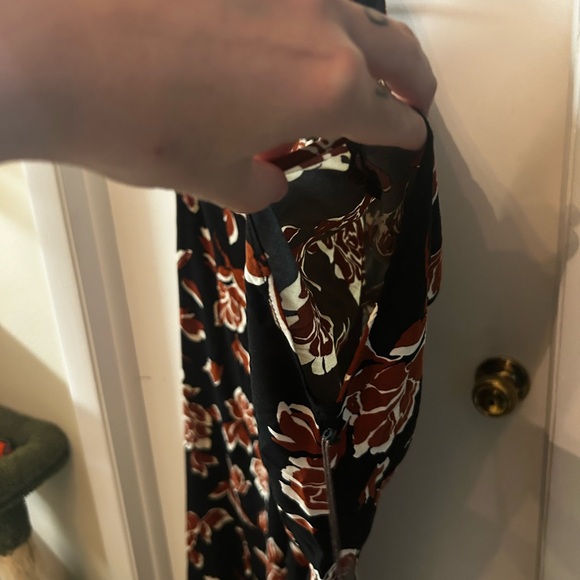 Vince Camuto Asymmetrical Black and Red Floral Dress - Picture 4 of 7